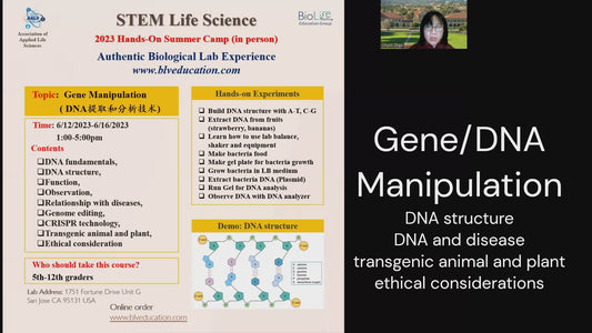 DNA Manipulation (Summer Camp 2024  July 8 -12th, 1-5pm, Monday -Friday)